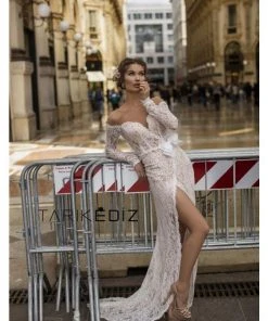 Tarik Ediz - 93625 Long Sleeve Illusion Lace Surplice Evening Dress Formal Gowns 15 Tarik Ediz - 93625 Long Sleeve Illusion Lace Surplice Evening Dress Formal Gowns