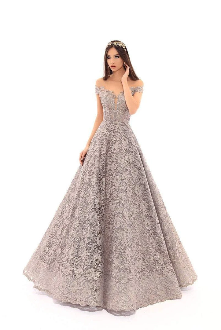 Formal Gowns Tarik Ediz - 93639 Floral Lace Illusion Pleated Ballgown 4 Formal Gowns Tarik Ediz - 93639 Floral Lace Illusion Pleated Ballgown