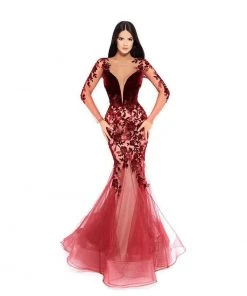 Tarik Ediz - 93656 Floral Applique Illusion Bateau Mermaid Dress 24 Tarik Ediz - 93656 Floral Applique Illusion Bateau Mermaid Dress