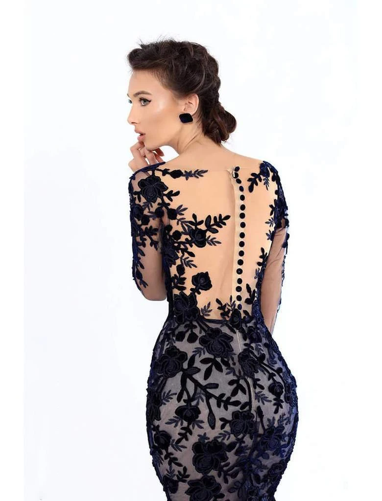 Tarik Ediz - 93656 Floral Applique Illusion Bateau Mermaid Dress 15 Tarik Ediz - 93656 Floral Applique Illusion Bateau Mermaid Dress