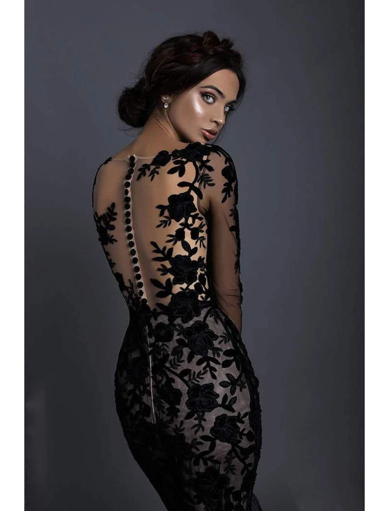 Tarik Ediz - 93656 Floral Applique Illusion Bateau Mermaid Dress 11 Tarik Ediz - 93656 Floral Applique Illusion Bateau Mermaid Dress