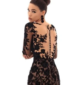 Tarik Ediz - 93656 Floral Applique Illusion Bateau Mermaid Dress 19 Tarik Ediz - 93656 Floral Applique Illusion Bateau Mermaid Dress