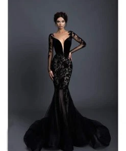 Tarik Ediz - 93656 Floral Applique Illusion Bateau Mermaid Dress 21 Tarik Ediz - 93656 Floral Applique Illusion Bateau Mermaid Dress