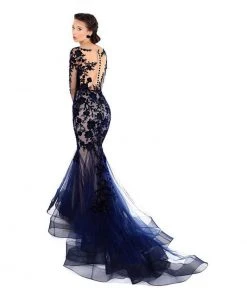 Tarik Ediz - 93656 Floral Applique Illusion Bateau Mermaid Dress 26 Tarik Ediz - 93656 Floral Applique Illusion Bateau Mermaid Dress