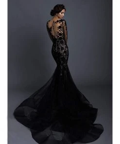 Tarik Ediz - 93656 Floral Applique Illusion Bateau Mermaid Dress 22 Tarik Ediz - 93656 Floral Applique Illusion Bateau Mermaid Dress