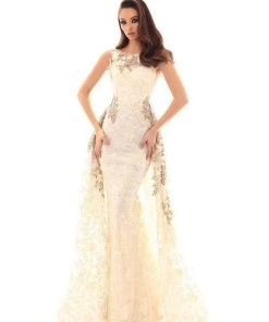 Formal Gowns Tarik Ediz - 93658 Embroidered Mermaid Gown With Overskirt