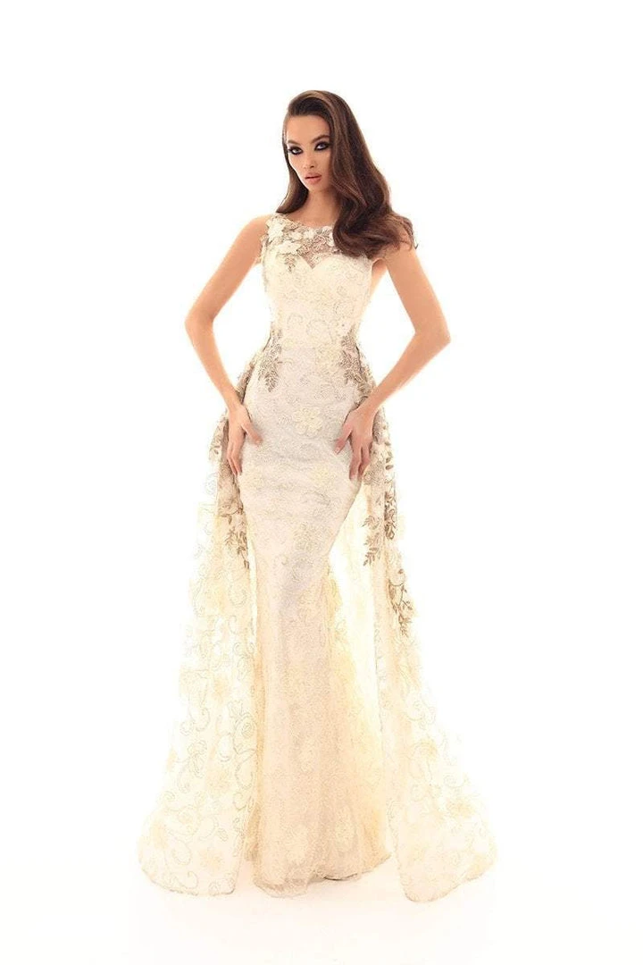 Formal Gowns Tarik Ediz - 93658 Embroidered Mermaid Gown With Overskirt 3 Formal Gowns Tarik Ediz - 93658 Embroidered Mermaid Gown With Overskirt