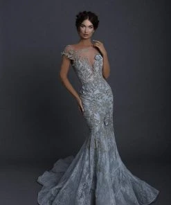 Tarik Ediz - 93661 Floral Embroidered Illusion Bateau Mermaid Dress Formal Gowns 14 Tarik Ediz - 93661 Floral Embroidered Illusion Bateau Mermaid Dress Formal Gowns