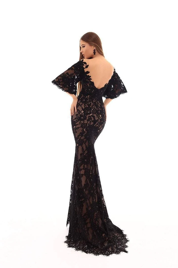 Formal Gowns Tarik Ediz - 93662 Floral Embroidered Bat Sleeve Trumpet Dress 4 Formal Gowns Tarik Ediz - 93662 Floral Embroidered Bat Sleeve Trumpet Dress