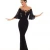 Formal Gowns Tarik Ediz - 93671 Lace Bat Sleeve Illusion Bateau Trumpet Dress