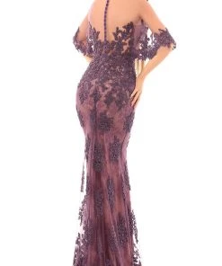 Tarik Ediz - 93691 Lace Illusion Neck Trumpet Dress Formal Gowns
