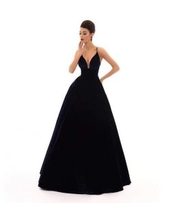 Tarik Ediz - 93698 Sleeveless Plunging V-neck Empire Ballgown