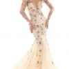 Tarik Ediz - 93702 Sequined Lace Mermaid Dress With Train Formal Gowns 1 Tarik Ediz - 93702 Sequined Lace Mermaid Dress With Train Formal Gowns