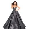 Tarik Ediz - 93710 Plunging V-neck Jacquard Pleated Ballgown Formal Gowns 2 Tarik Ediz - 93710 Plunging V-neck Jacquard Pleated Ballgown Formal Gowns