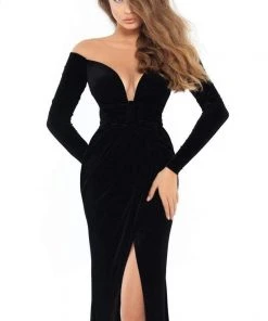 Formal Gowns Tarik Ediz - 93749 Fitted Long Sleeves Evening Gown With Slit 6 Formal Gowns Tarik Ediz - 93749 Fitted Long Sleeves Evening Gown With Slit