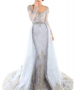 Tarik Ediz - 93754 Illusion Jewel Lace Embroidered Evening Gown Formal Gowns