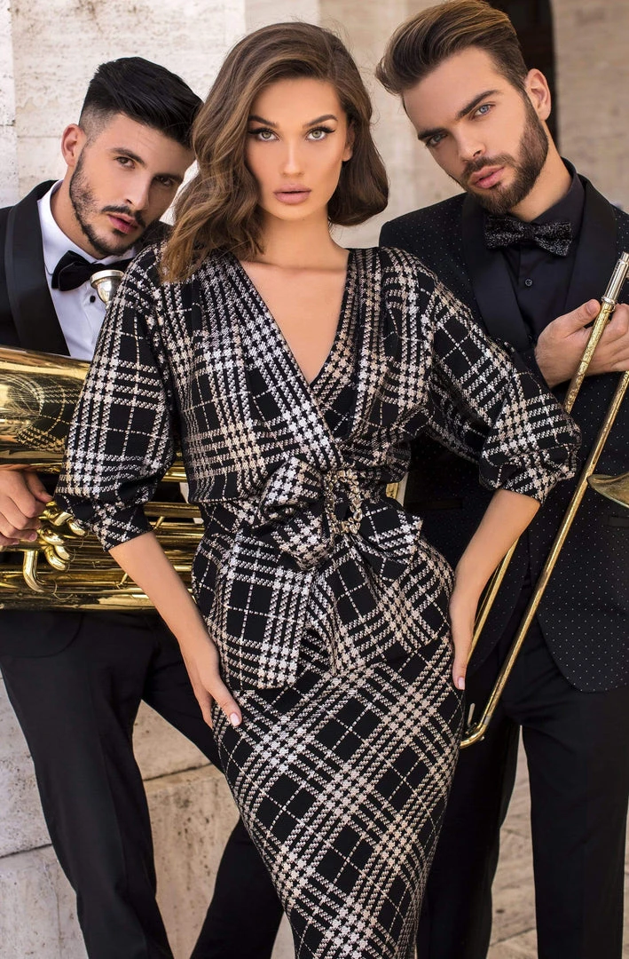 Tarik Ediz - 93802 Embellished V-neck Trumpet Dress Formal Gowns 4 Tarik Ediz - 93802 Embellished V-neck Trumpet Dress Formal Gowns