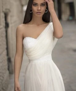 Formal Gowns Tarik Ediz - 93814 Ruched Asymmetrical A-Line Dress