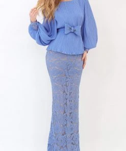 Tarik Ediz - 93831 Long Sleeve Bateau Lace Fitted Dress Formal Gowns