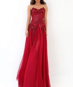 Tarik Ediz - 93845 Sequined V-neck A-line Dress Formal Gowns 9 Tarik Ediz - 93845 Sequined V-neck A-line Dress Formal Gowns