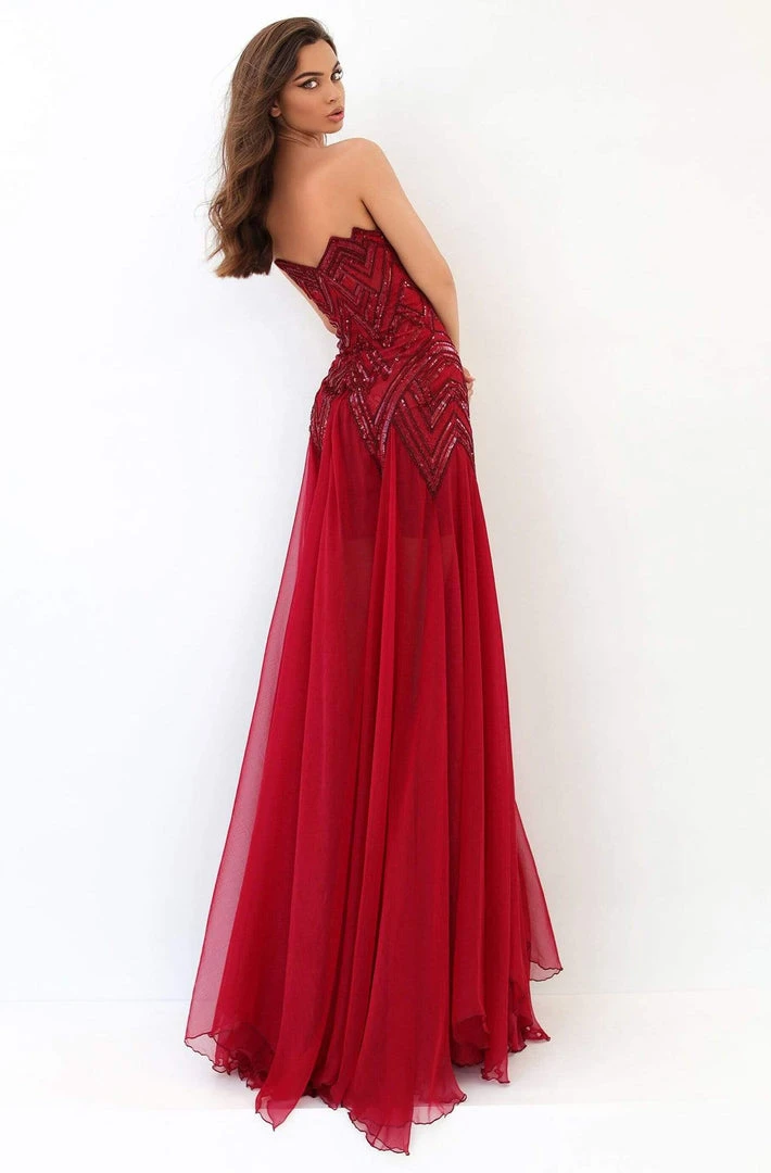 Tarik Ediz - 93845 Sequined V-neck A-line Dress Formal Gowns 6 Tarik Ediz - 93845 Sequined V-neck A-line Dress Formal Gowns