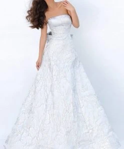 Tarik Ediz - 93877 Straight-Across Ribbon A-Line Dress Formal Gowns