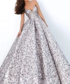 Tarik Ediz - 93878 Strapless Plunging V-Neck Ballgown Formal Gowns