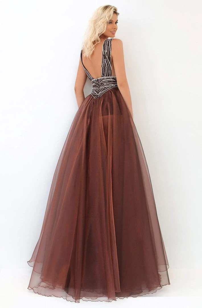 Tarik Ediz - 93939 V-Neck Bejeweled A-Line Dress Formal Gowns 4 Tarik Ediz - 93939 V-Neck Bejeweled A-Line Dress Formal Gowns