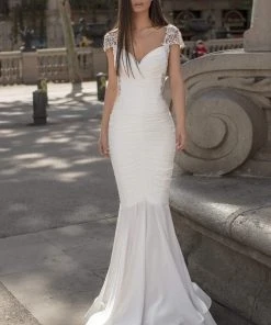 Tarik Ediz - 93942 Ruched V-Neck Mermaid Gown