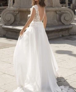 Tarik Ediz - 93961 Bateau Lace A-Line Dress