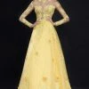 Formal Gowns Tarik Ediz - Appliqued Tulle Gown 92540