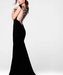 Tarik Ediz - Bateau Neck Trumpet Dress 50026