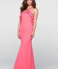 Tarik Ediz - Beaded Halter Neck Dress 50059