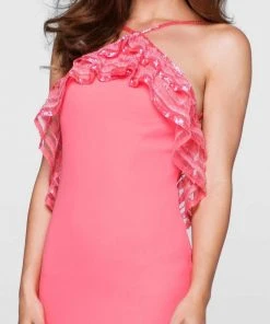 Tarik Ediz - Beaded Halter Neck Dress 50059