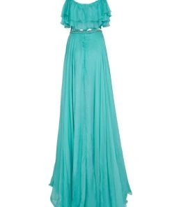 Formal Gowns Tarik Ediz - Beaded Off The Shoulder A-line Dress 50064