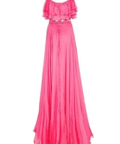 Formal Gowns Tarik Ediz - Beaded Off The Shoulder A-line Dress 50064