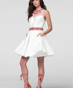 Tarik Ediz - Bedazzled A-line Dress 50053