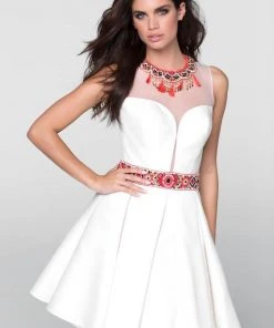 Tarik Ediz - Bedazzled A-line Dress 50053
