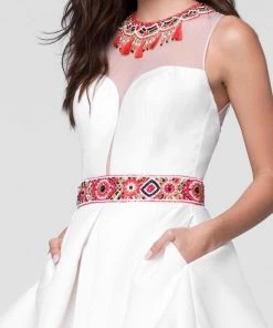 Tarik Ediz - Bedazzled A-line Dress 50053