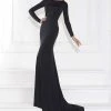 Tarik Ediz - Embellished Bateau Neck Long Sleeve Gown 92594