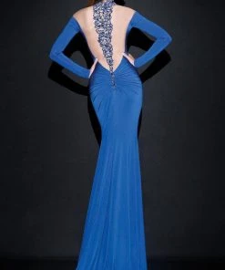 Tarik Ediz - Embellished Choker Illusion Long Gown 92423 Formal Gowns