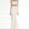 Formal Gowns Tarik Ediz Embellished Crisscross Halter Strap Gown 92530 - 1 Pc Orange In Size 12 Available