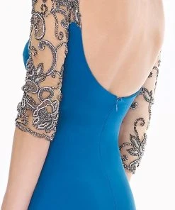 Tarik Ediz - Embellished Sleeves Long Dress 92697 Formal Gowns 9 Tarik Ediz - Embellished Sleeves Long Dress 92697 Formal Gowns