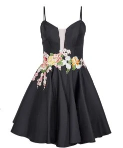 Cocktail Dresses Tarik Ediz - Floral Accented A-line Dress 50067 13 Cocktail Dresses Tarik Ediz - Floral Accented A-line Dress 50067