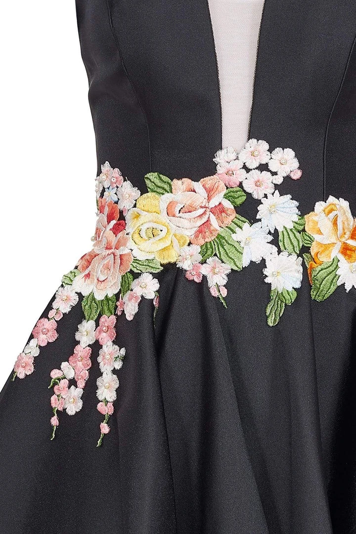 Cocktail Dresses Tarik Ediz - Floral Accented A-line Dress 50067 8 Cocktail Dresses Tarik Ediz - Floral Accented A-line Dress 50067