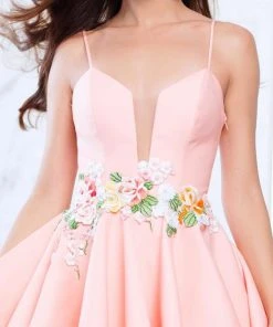 Cocktail Dresses Tarik Ediz - Floral Accented A-line Dress 50067 11 Cocktail Dresses Tarik Ediz - Floral Accented A-line Dress 50067