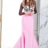 Formal Gowns Tarik Ediz - Floral Accented Mermaid Dress 50004
