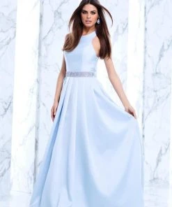 Tarik Ediz - Halter Neck A-line Dress 50100