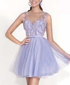 Tarik Ediz - Illusion Bateau A-Line Dress 90427