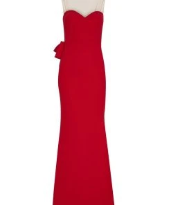 Formal Gowns Tarik Ediz - Illusion Embellished Open Back Long Gown 50083